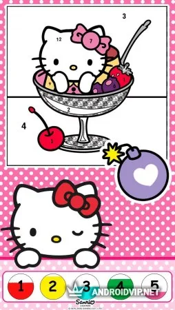 Раскраска по номерам с Hello Kitty фото 3
